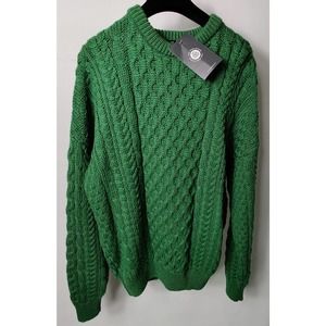 NEW THE IRISH STORE ARAN KNIT SWEATER MEDIUM